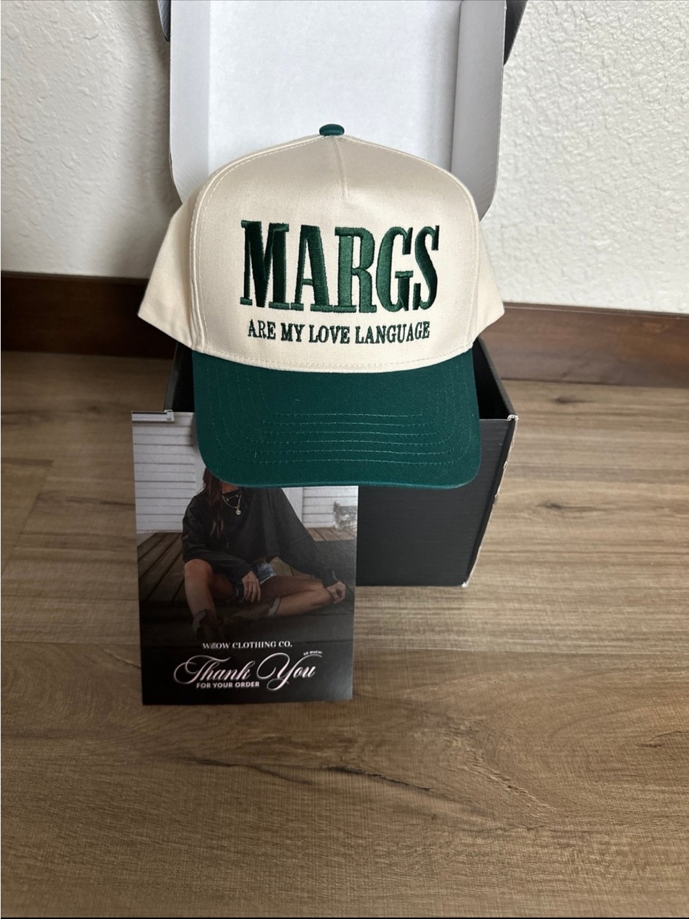 MARGS Are My Love Language Two-Tone Trucker Hat - Cream & Dark Green